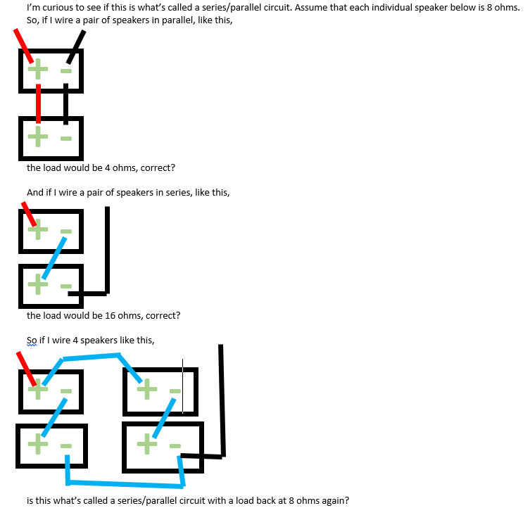 series circuit and parallel circuit with subwoofers