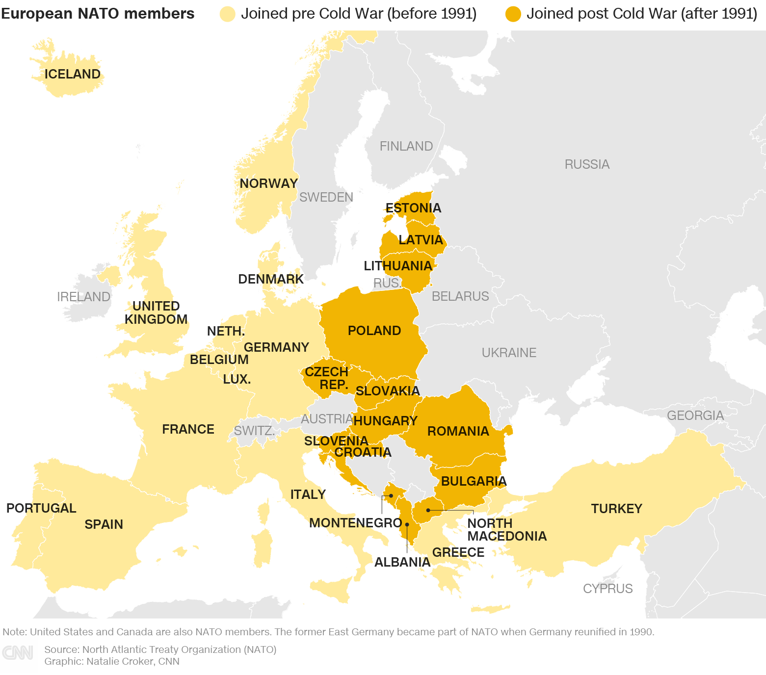 NATO Europe map pre + post 1991.png