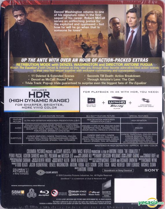 YESASIA: The Equalizer 2 (2018) (4K Ultra HD + Blu-ray) (Steelbook) (Hong  Kong Version) Blu-ray - Denzel Washington, Pedro Pascal, Intercontinental  Video (HK) - Western / World Movies & Videos - Free Shipping - North  America Site