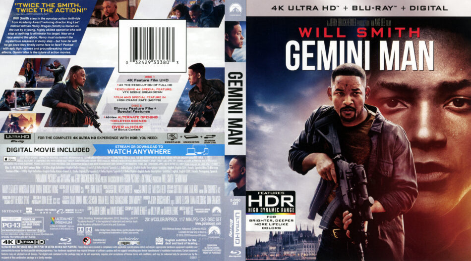Gemini Man (2019) R1 4K UHD Blu-Ray Cover - DVDcover.Com