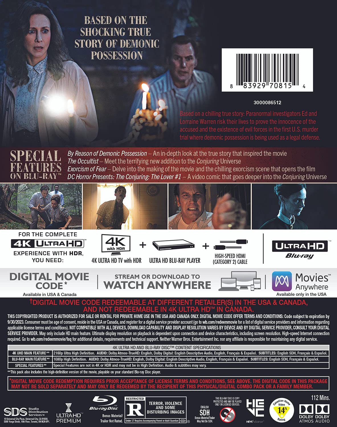 Amazon.com: The Conjuring: The Devil Made Me Do It [Blu-ray] : Patrick  Wilson, Vera Farmiga: Movies & TV